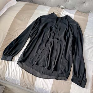 Black Robbin Tie Blouse